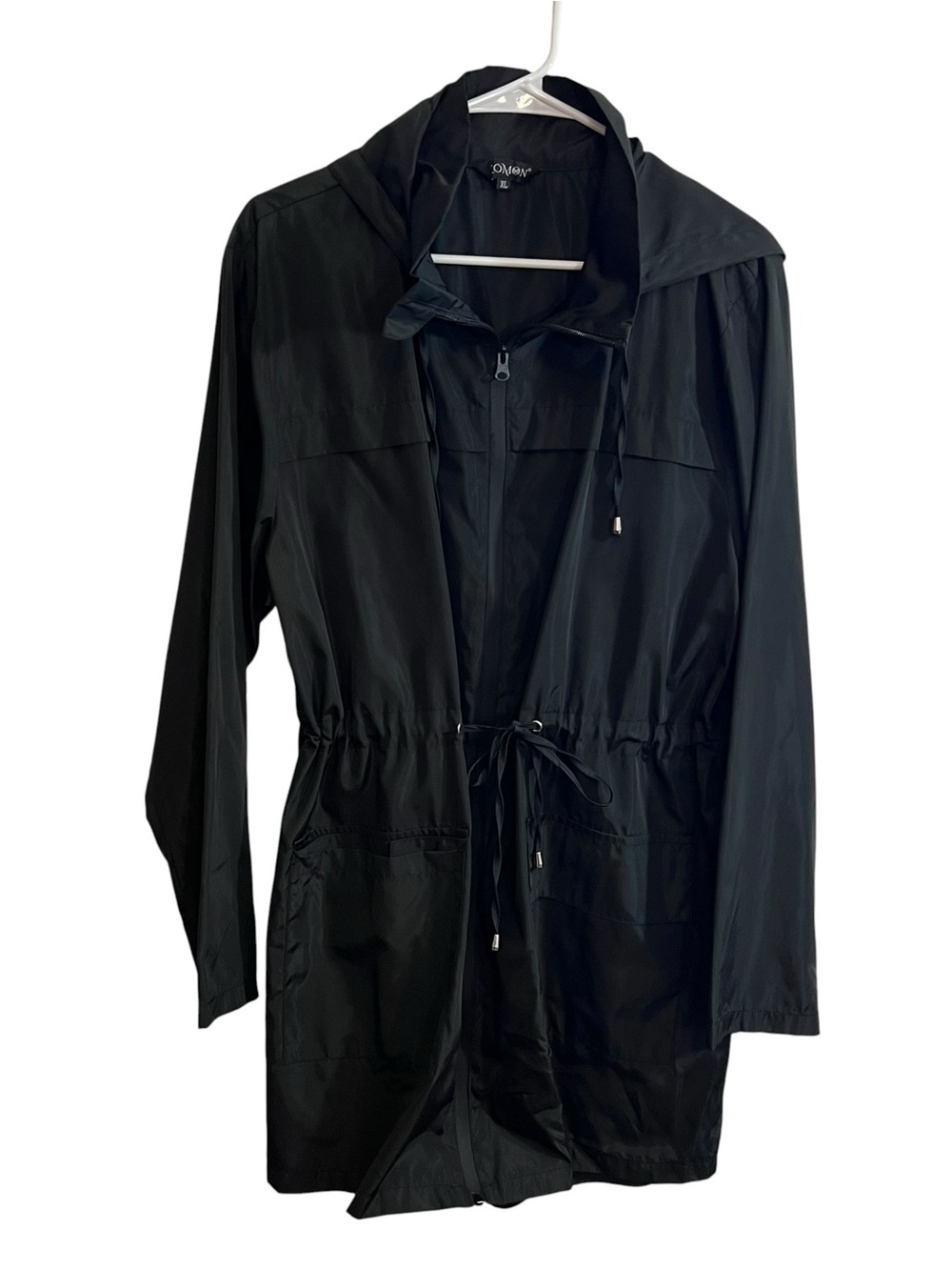 Lomon Hooded Drawstring Waist Jacket Coat Womens Size XL Armpit Measurement 25”